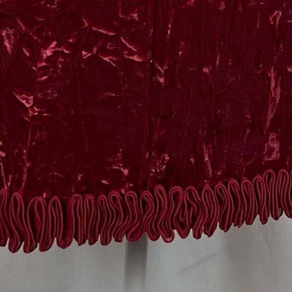 Nicole Miller Red Crushed Velvet Ruffled Romantic Fairy Dress NWOT Size L - Picture 8 of 12